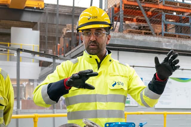 First Minister Humza Yousaf during his tour of Peterhead Power Station, Aberdeenshire, as he underlines the Scottish Government's commitment to the Acorn carbon capture and storage (CCS) project earlier in July